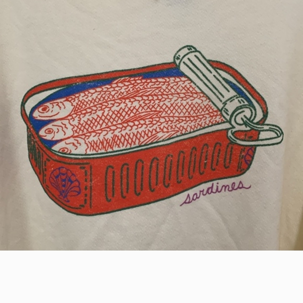 We The Free Cream Sweatshirt with Red and Blue Graphic